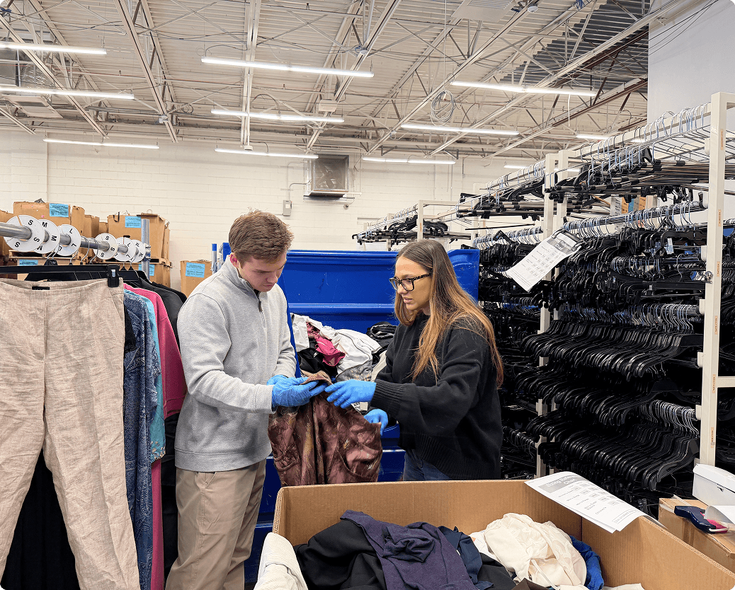Experiential research — processing donated clothing at Goodwill