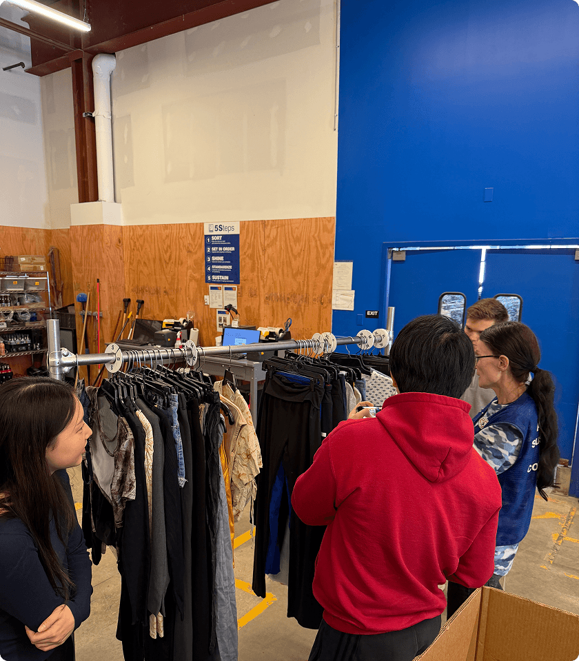 Field research — store visit at a Goodwill processing backroom