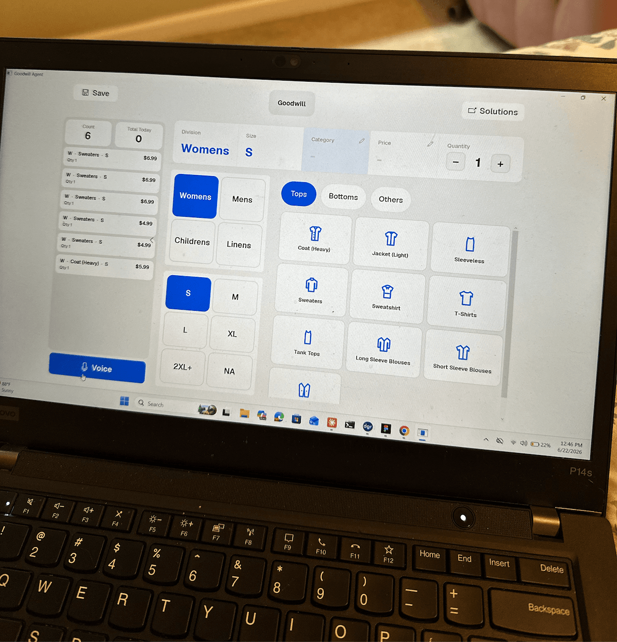 After — the Goodwill Agent replacement concept running on a laptop