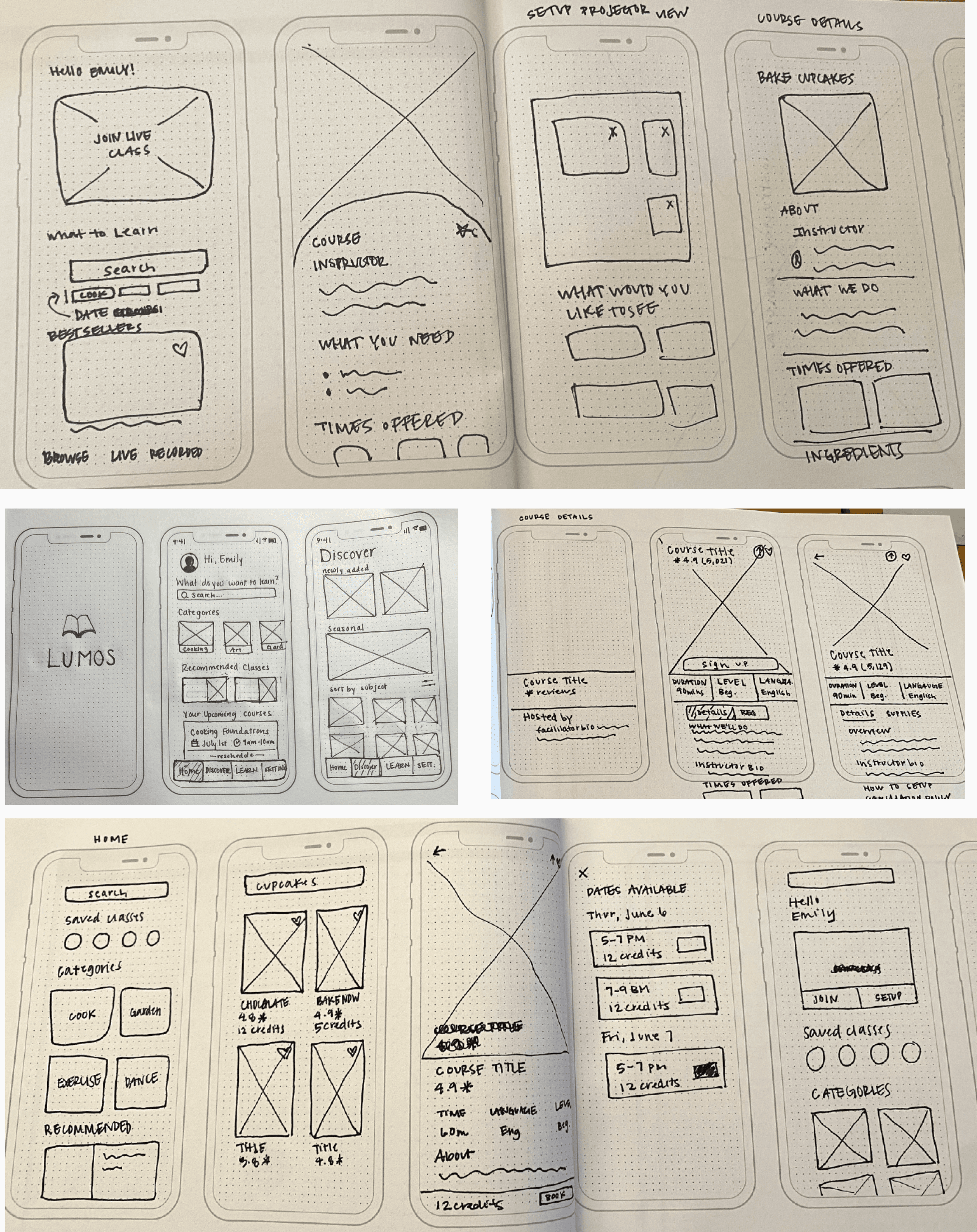 Mobile app sketches